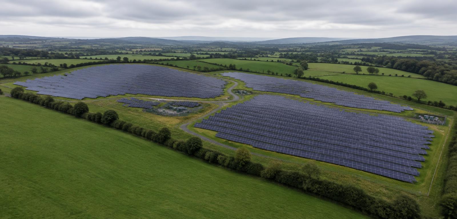 UK solar farm on farmland